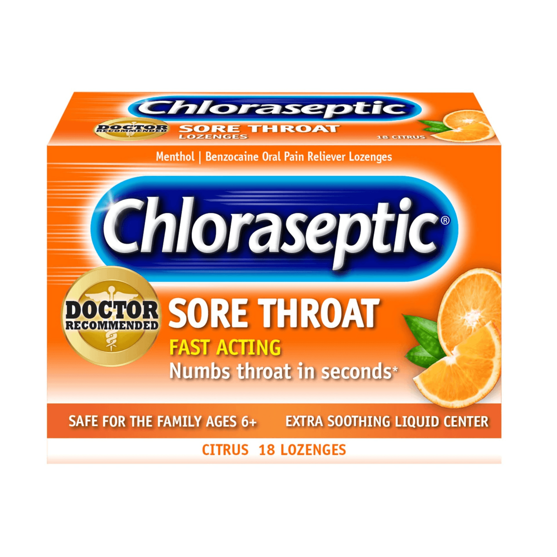 معينات الكلوراسيبتيك بالحمضيات 18 قطعة — Chloraseptic | صيدلية بشرى، قطر