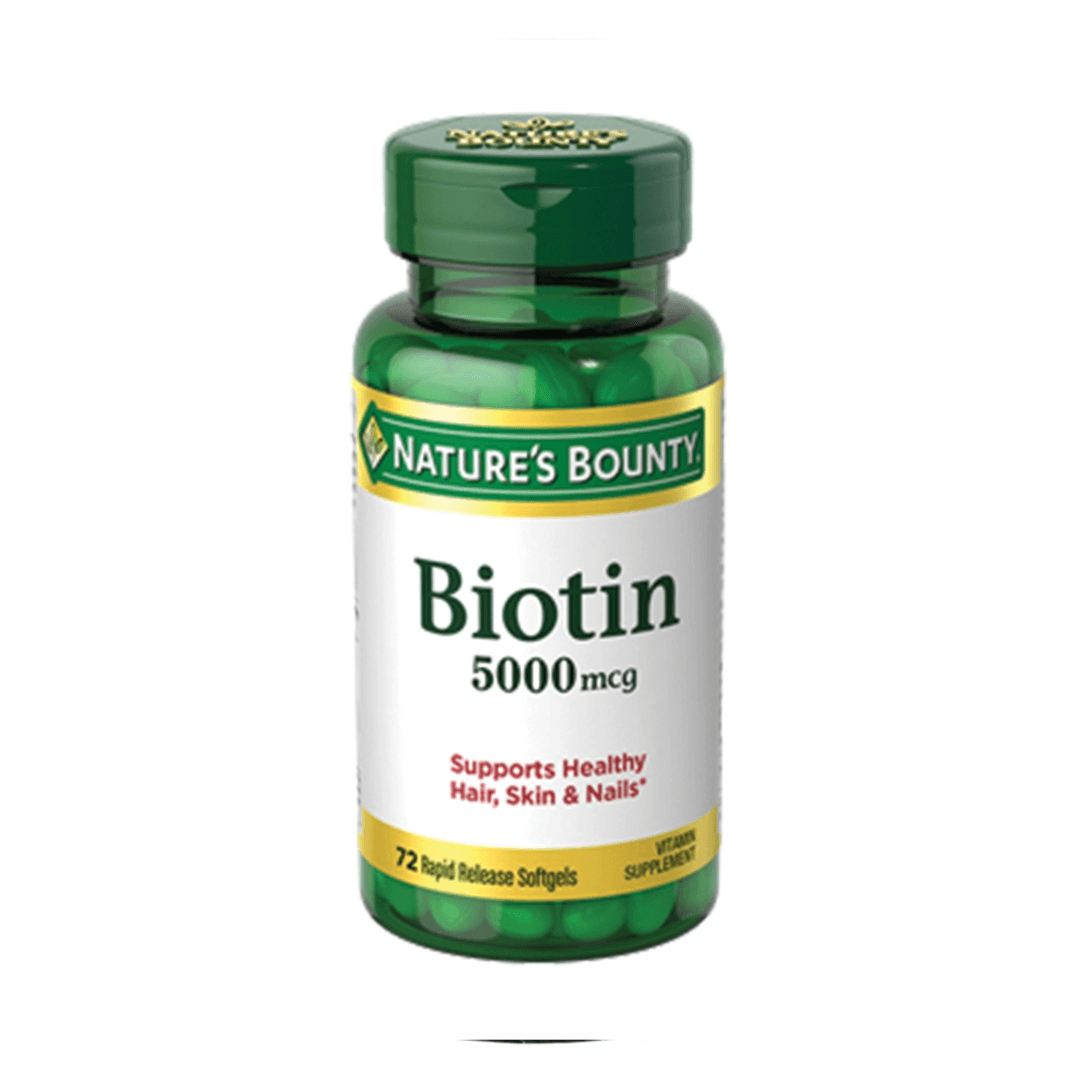 Nature's Bounty Biotin 5000 mcg 72 Softgels — Nature's Bounty | Bushra Pharmacy, Qatar