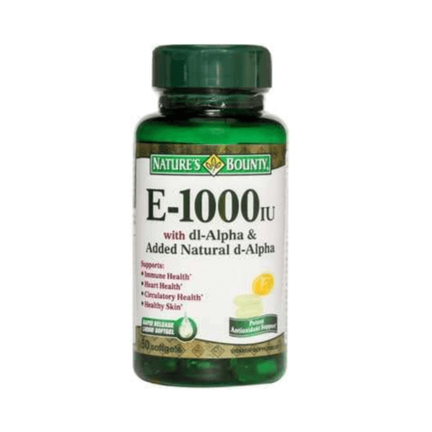 نيتشرز باونتي فيتامين E 1000 وحدة دولية، 50 قرص — Nature's Bounty | صيدلية بشرى، قطر