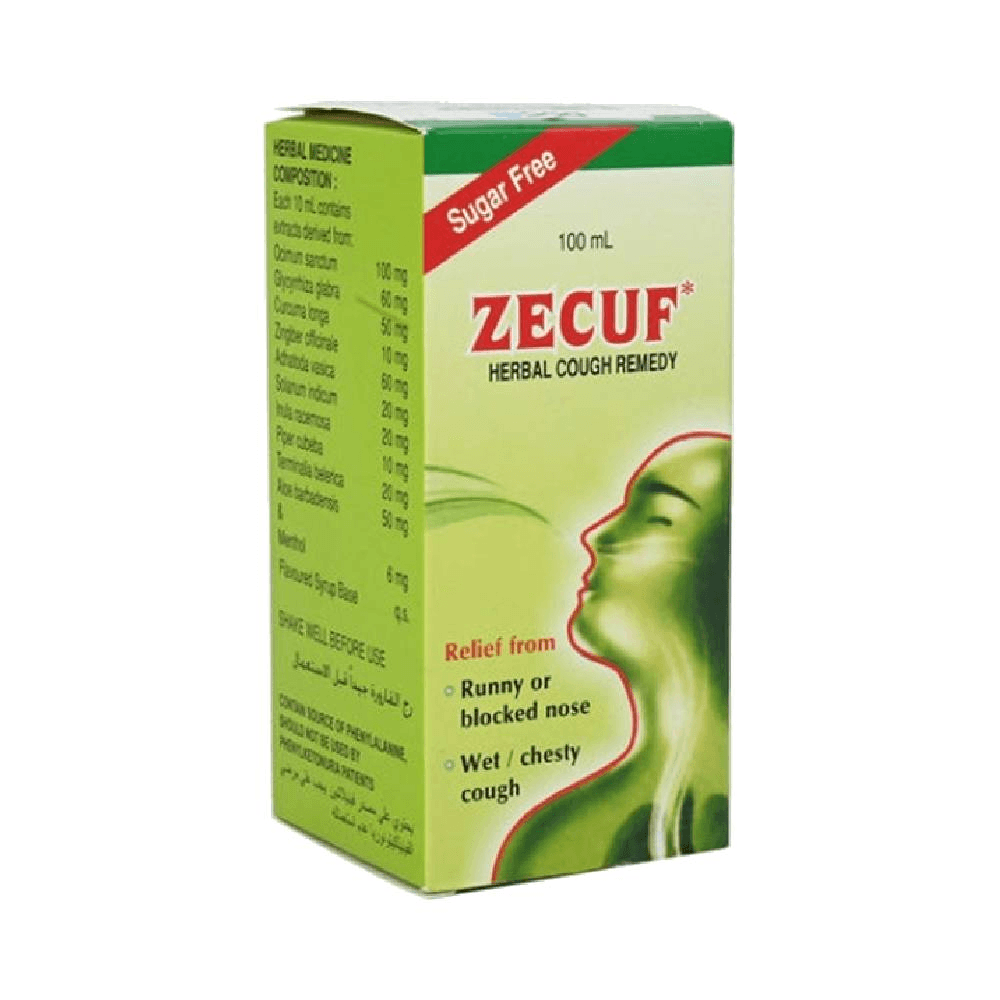 Zecuf Syrup 100 ml Sugar Free — Zecuf | Bushra Pharmacy, Qatar